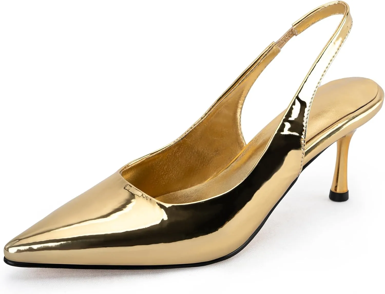 heelchic Women's Kitten Heel, Closed Pointed Toe Low Heel, Comfortable Pumps Shoes for Women Dress Shoes