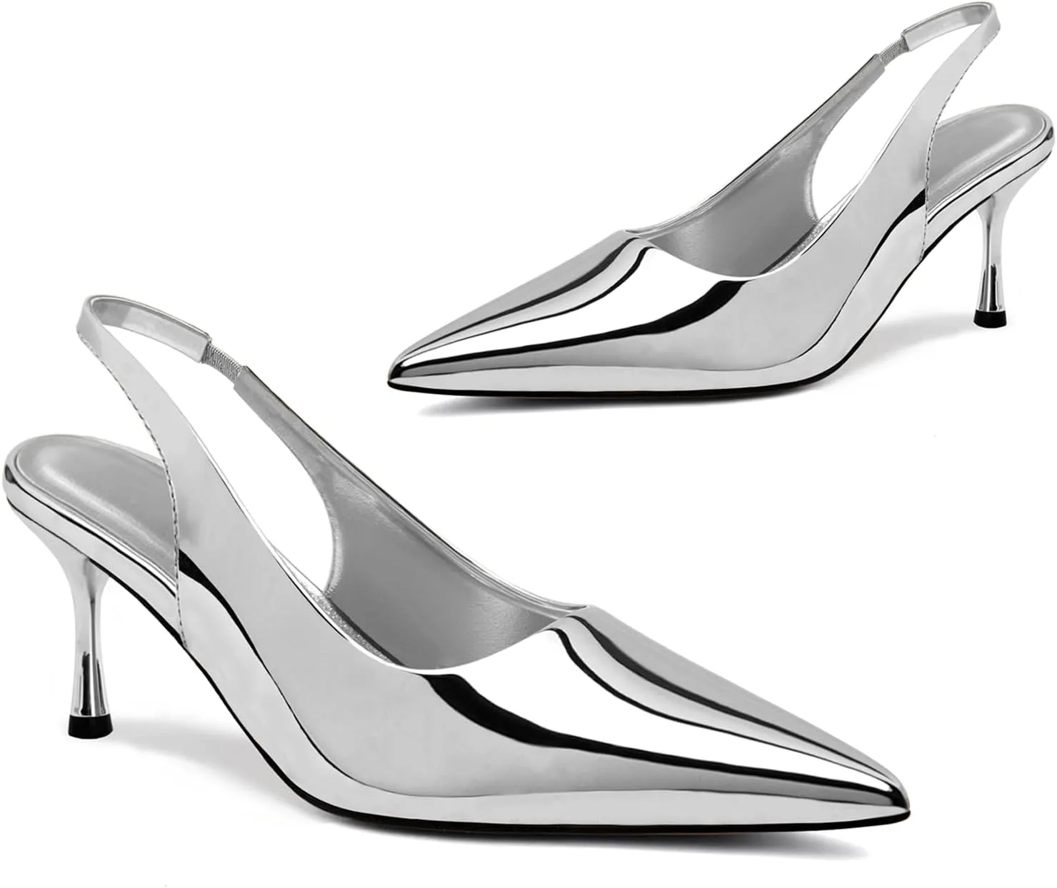heelchic Women's Kitten Heel, Closed Pointed Toe Low Heel, Comfortable Pumps Shoes for Women Dress Shoes