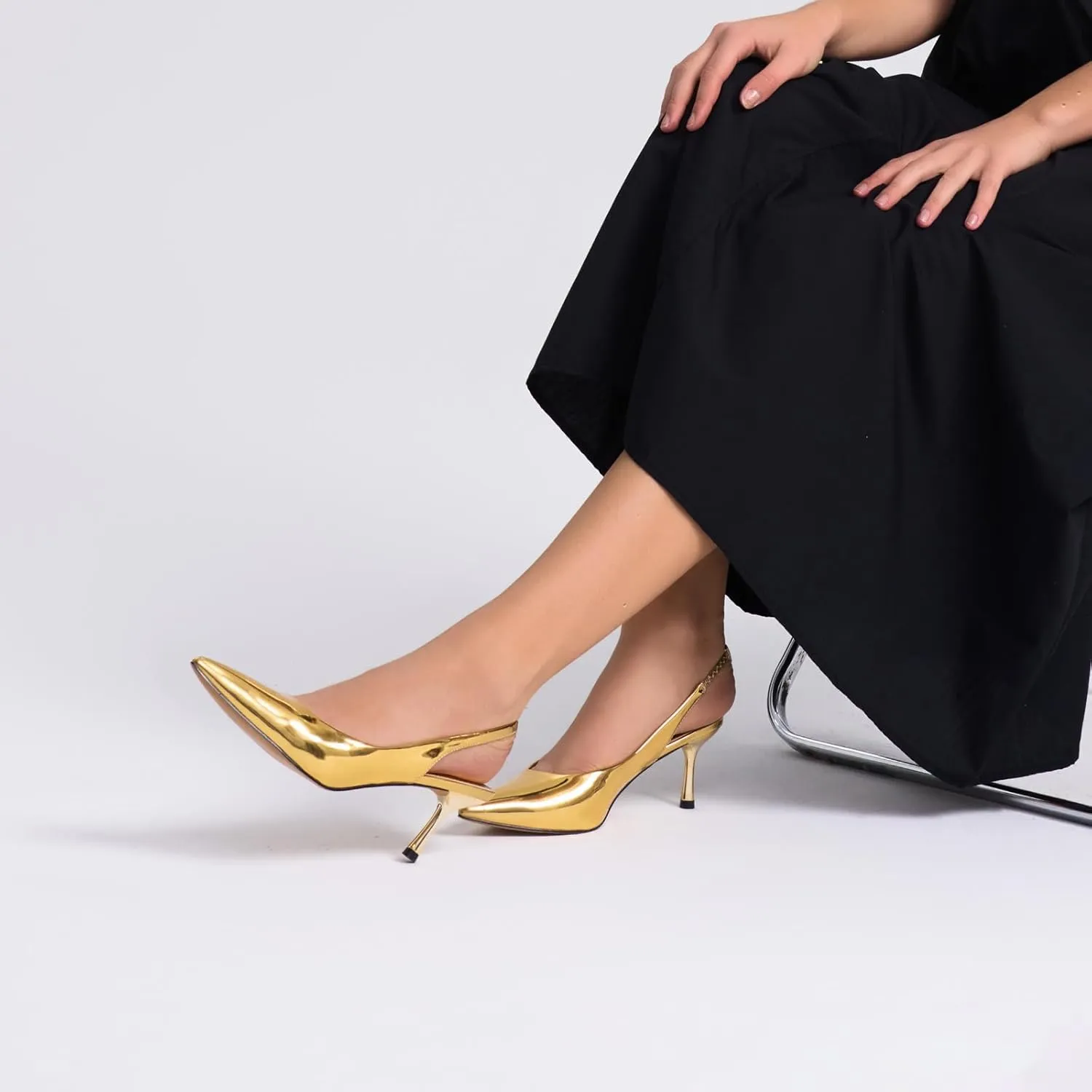 heelchic Women's Kitten Heel, Closed Pointed Toe Low Heel, Comfortable Pumps Shoes for Women Dress Shoes