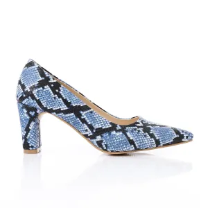 High Heel Mule Sandals – Elegant Pointed Toe, Faux Leather Texture