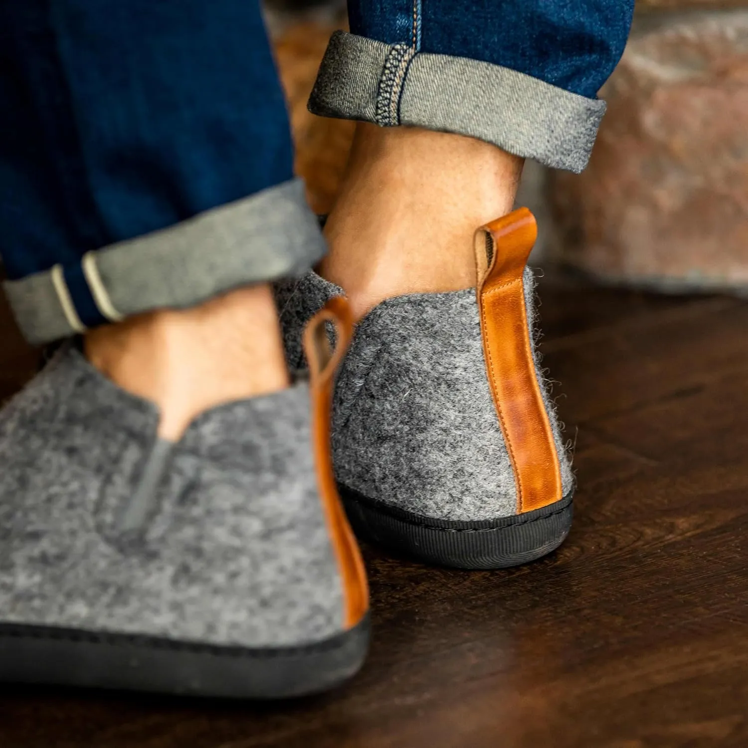 Huckberry Greys Men's Outdoor Slipper Boot, Upper Wool Blend & Recycled Rubber Outsole, Reinforced Toe Box