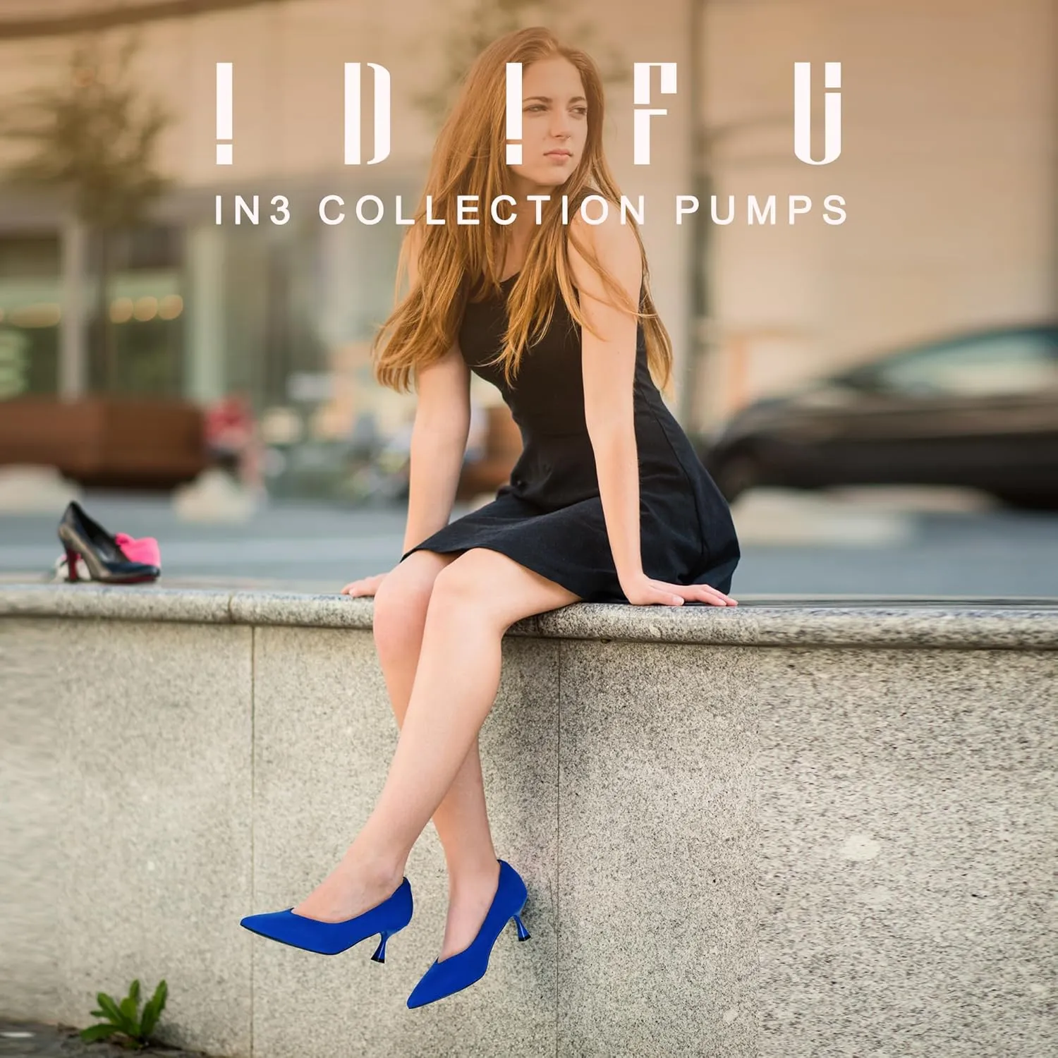 IDIFU IN3 Women's Pumps Kitten Closed Toe Heels Low Pointed Toe Heels Wedding Bridal Office Formal Work Prom Dress Shoes for Women Comfortable Dressy Trendy Cute Pumps Shoes