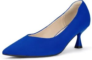 IDIFU IN3 Women's Pumps Kitten Closed Toe Heels Low Pointed Toe Heels Wedding Bridal Office Formal Work Prom Dress Shoes for Women Comfortable Dressy Trendy Cute Pumps Shoes