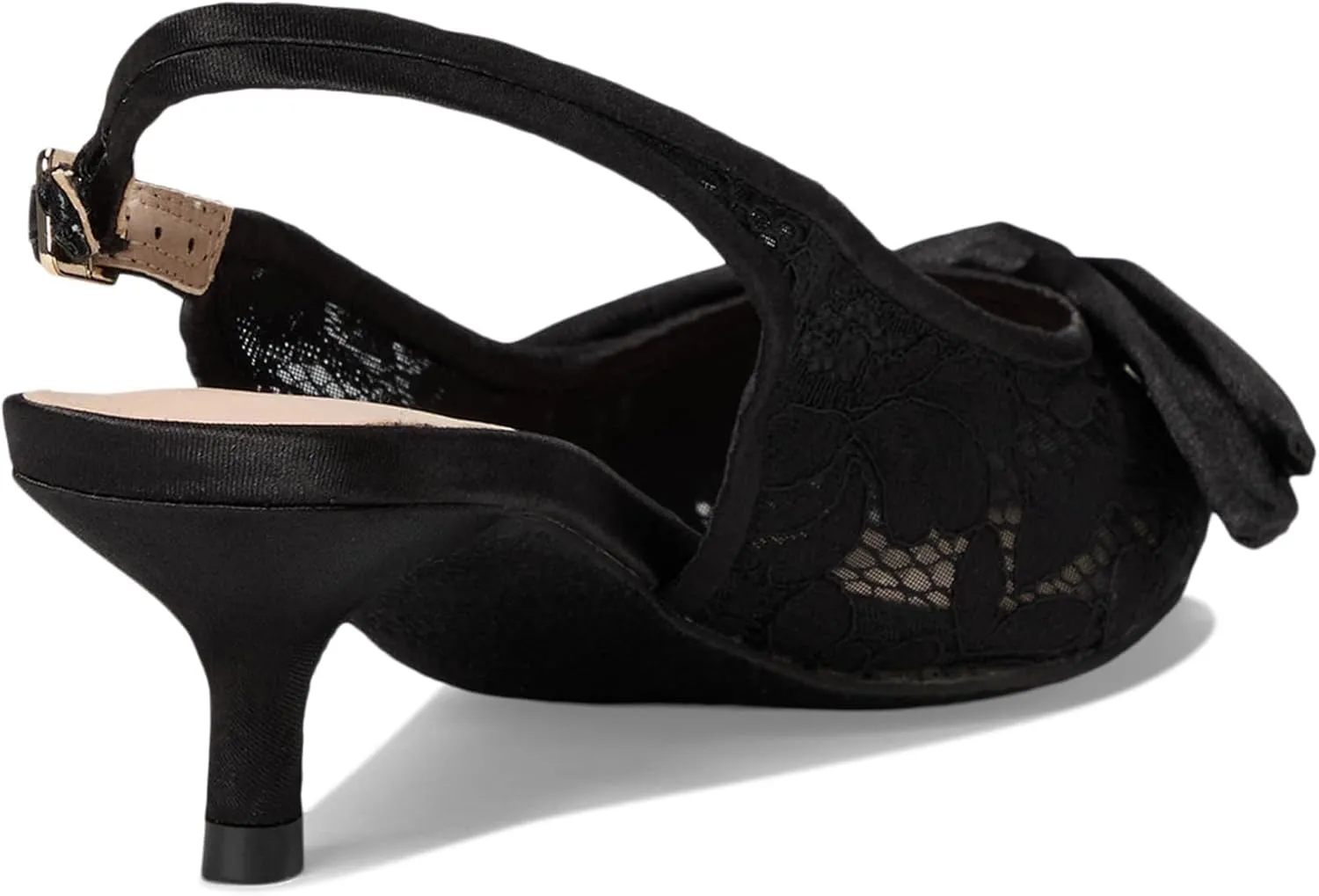 Jack Rogers Women's Debra Slingback Kitten Heel-Lace/Satin Pump