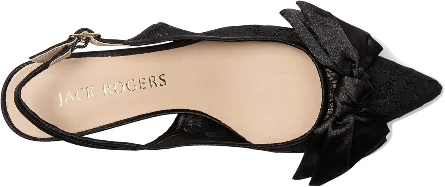 Jack Rogers Women's Debra Slingback Kitten Heel-Lace/Satin Pump