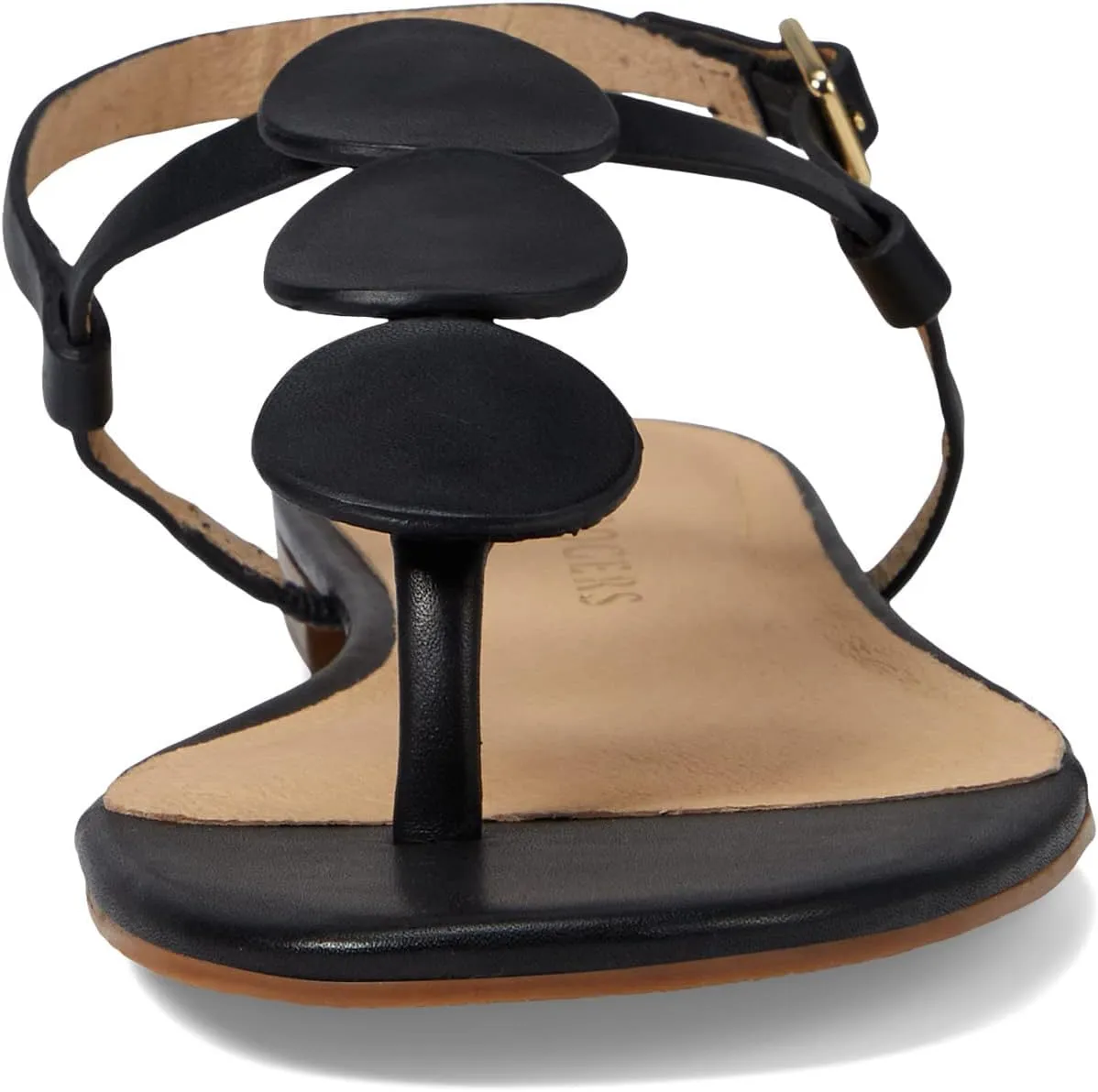 Jack Rogers Worth Flat Sandal for Women - Leather Upper, Adjustable Ankle Strap with Buckle Closure