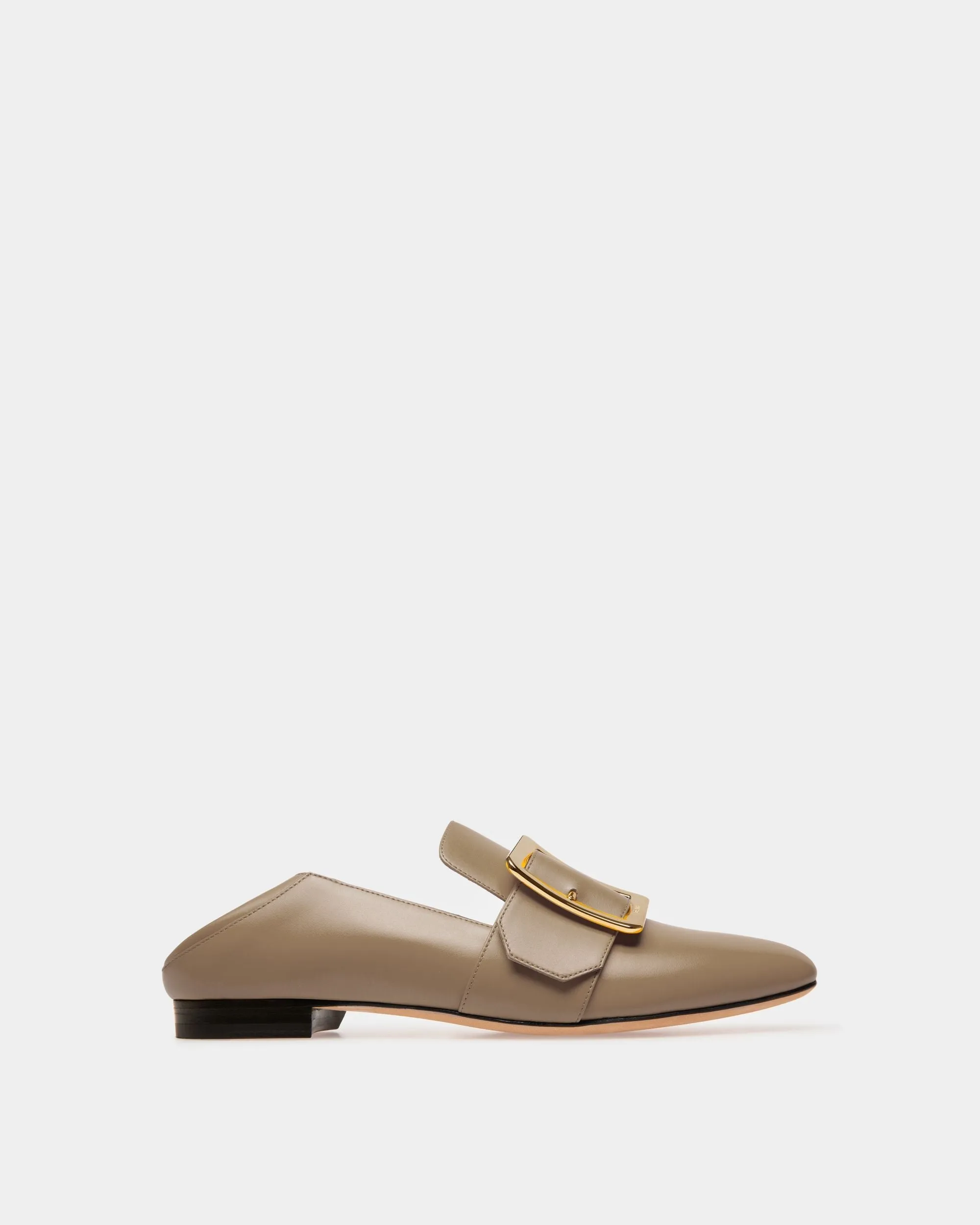 Janelle Leather Loafers In Taupe