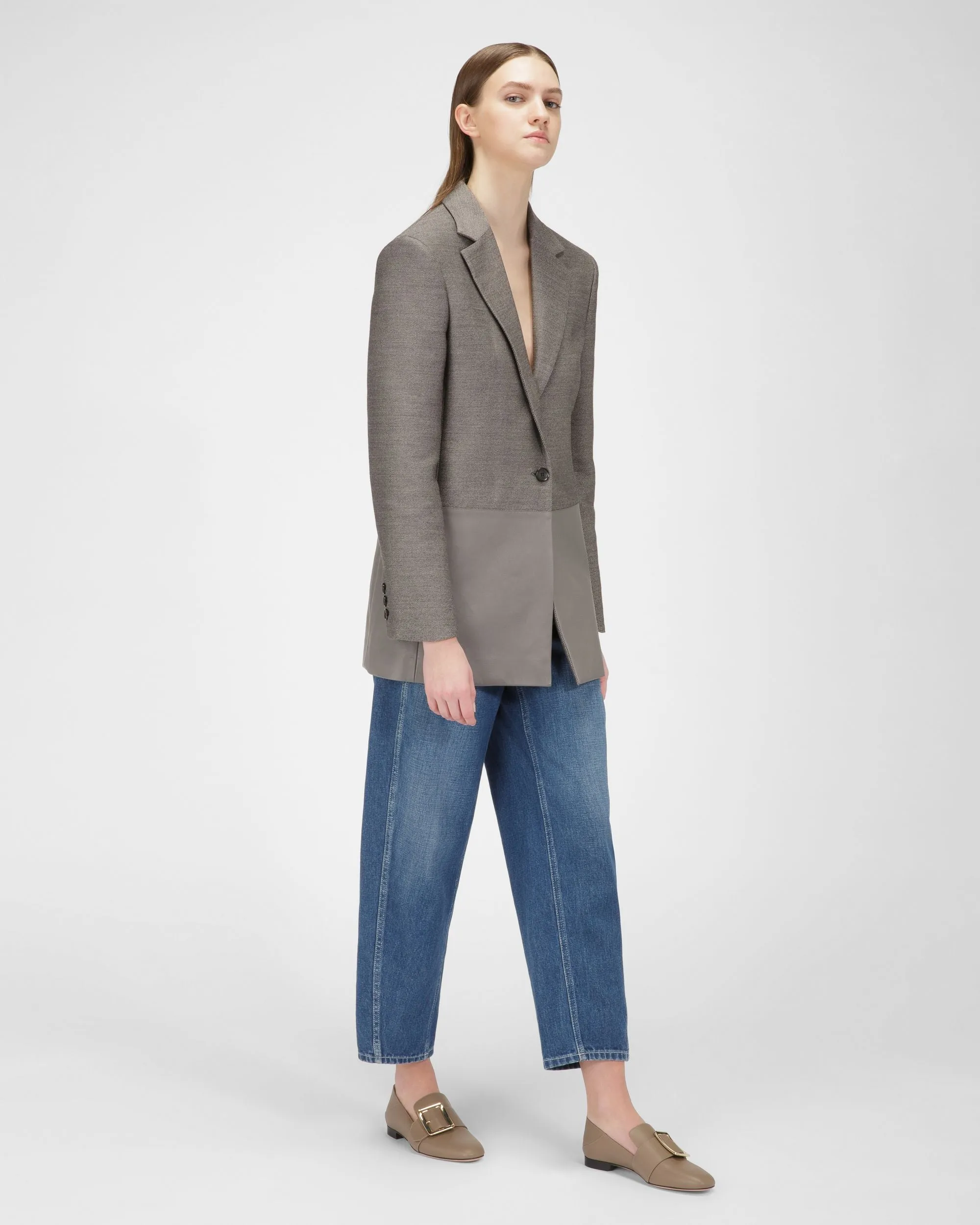 Janelle Leather Loafers In Taupe