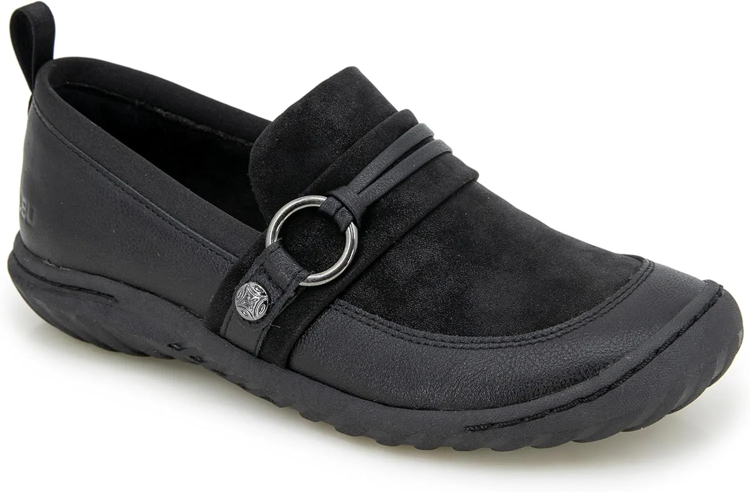 JBU Women's Phoebe Slip On Fashion Comfort Loafer Flat, Black, 7.5