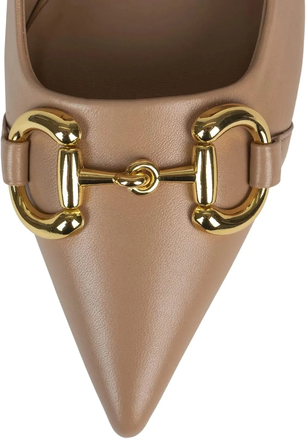 Jeffrey Campbell Happy-Hour Natural Gold Fashion Pointed Toe Slip On Pump Shoes