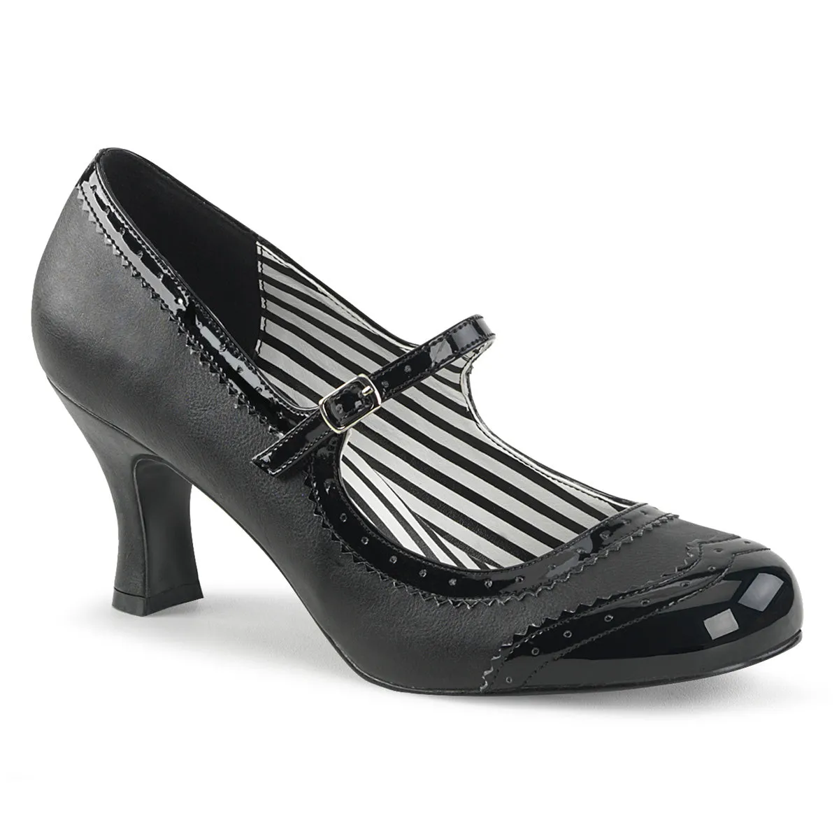 JENNA-06 - Blk Faux Leather-Pat