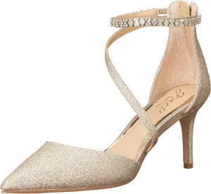 Jewel Badgley Mischka Alaia Pointed-Toe Kitten Heel