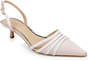 Jewel Badgley Mischka Katalina Bejeweled Slingback with Kitten Heel