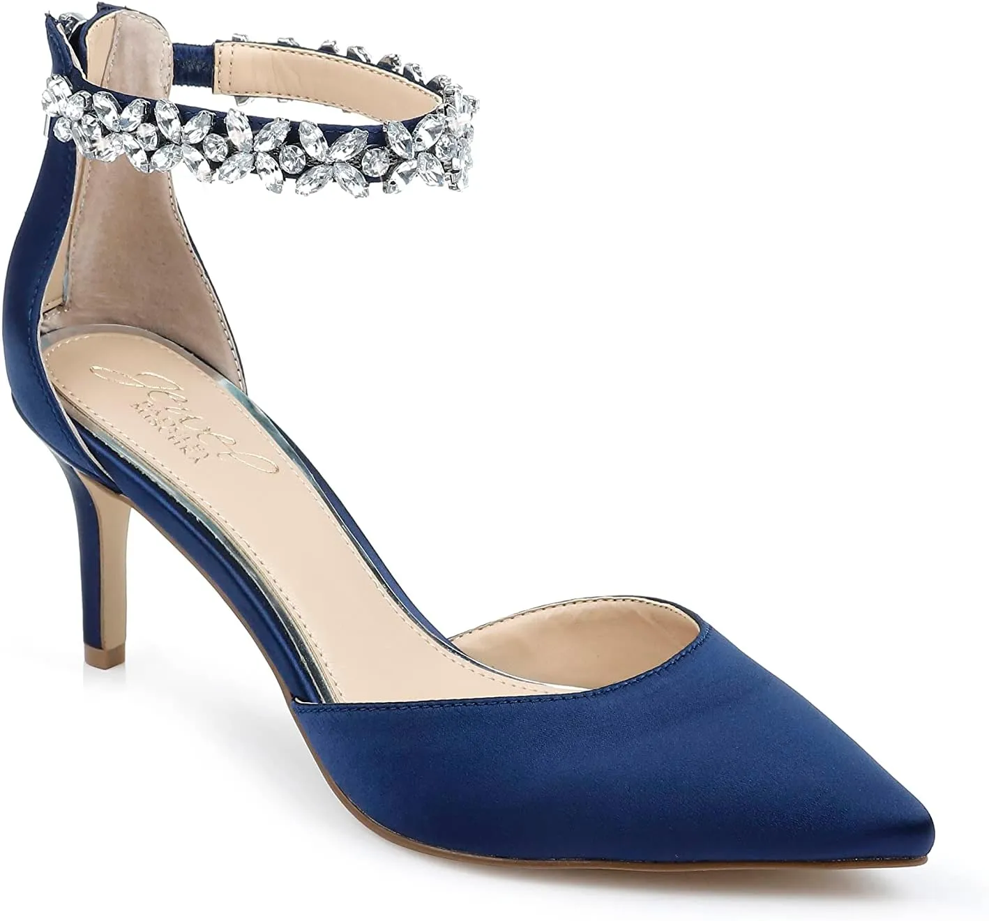 Jewel Badgley Mischka Raleigh Pointed Toe Kitten D'Orsay