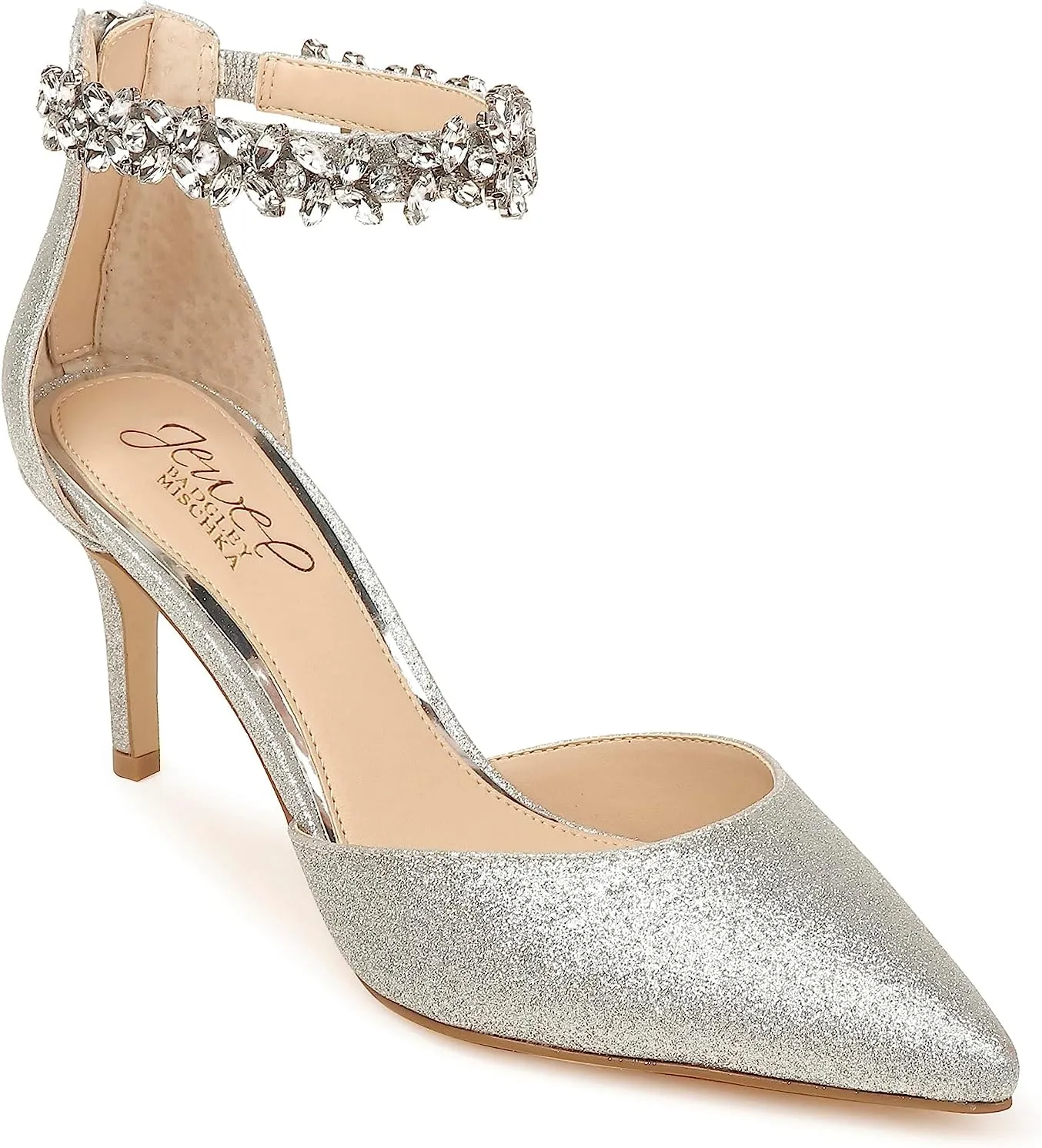 Jewel Badgley Mischka Raleigh Pointed Toe Kitten D'Orsay