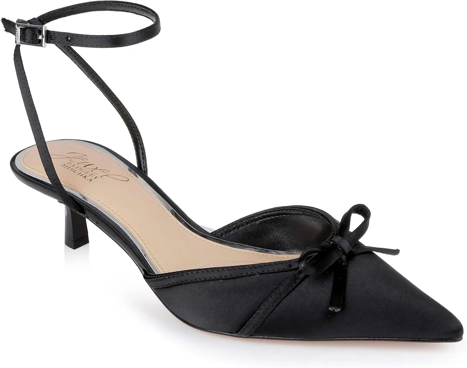 Jewel Badgley Mischka Talasia Pointed Toe Kitten Heels
