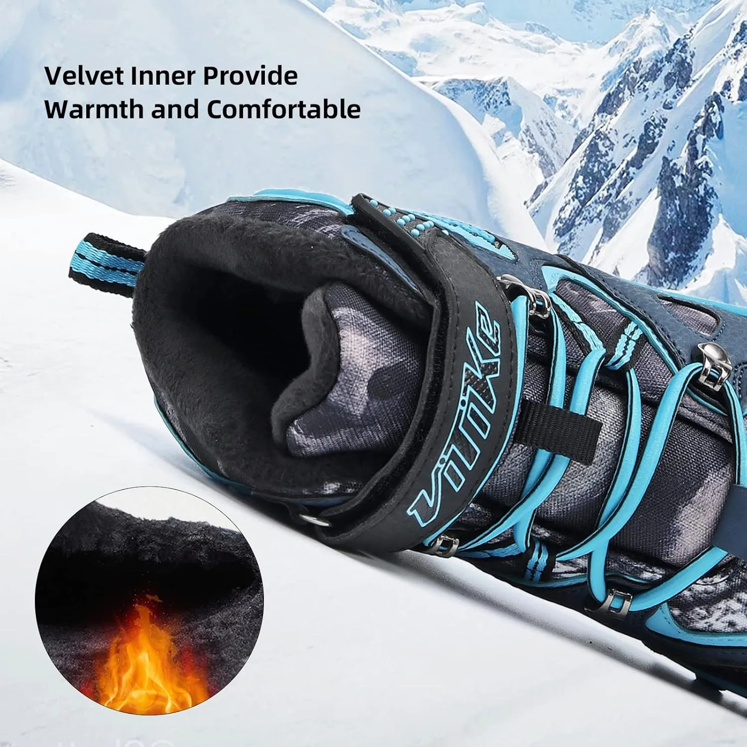JMFCHI Kids Hiking Boots Boys Girls Outdoor Walking Climbing Sneaker Comfortable Non-slip Snow Shoes Hiker Boot Antiskid Steel Buckle Sole