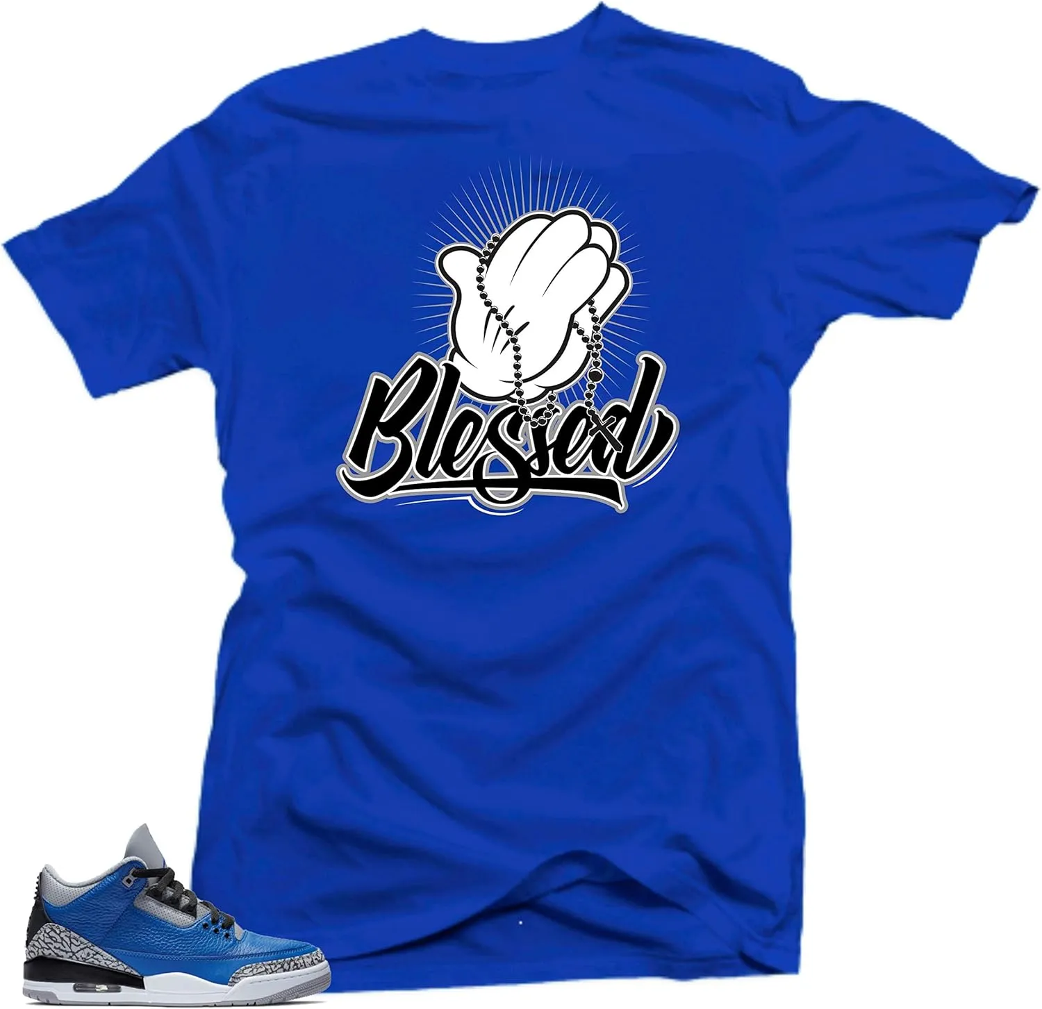 Jordan Retro 3 Varsity Royal Blue Match Tees