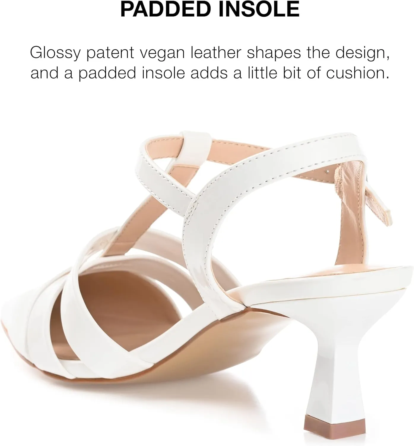 Journee Pointed Toe Kitten Heel Strappy Buckle Ankle Strap Pump for Women - Jazlynn Slingback Fashion Shoe