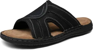 Jousen Men's Leather Sandals Arch Support Slide Outdoor Retro Sandals For Men