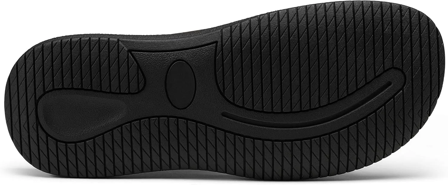 Jousen Men's Leather Sandals Arch Support Slide Outdoor Retro Sandals For Men