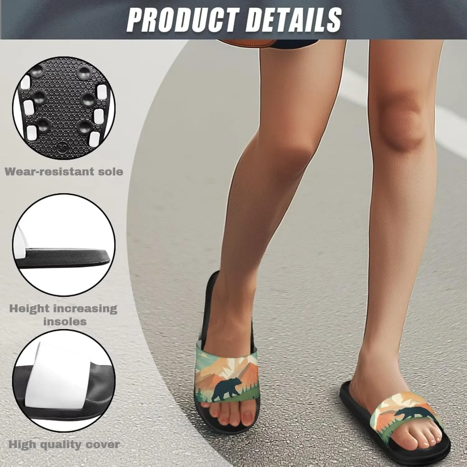 JoyLamoria Animal Print Sandals House Slides Women Cloud Slippers Soft Cushioned Non-Slip Shower Beach Pool Summer Cozy