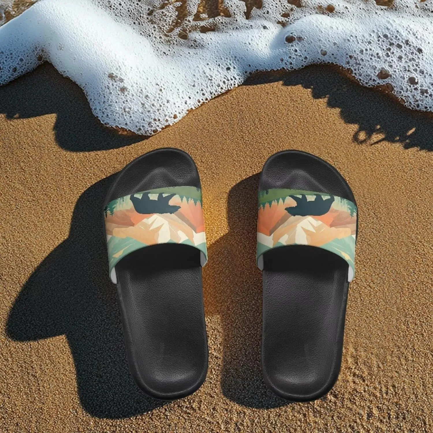 JoyLamoria Animal Print Sandals House Slides Women Cloud Slippers Soft Cushioned Non-Slip Shower Beach Pool Summer Cozy