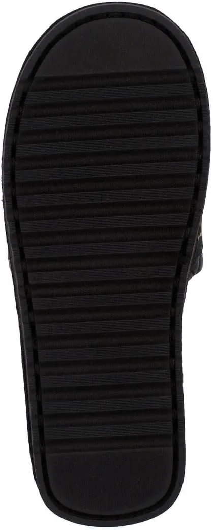 Juicy Couture Women's Faux Fur Slide Sandal Slippers, Open Toe, Comfortable Indoor Outdoor House Shoes