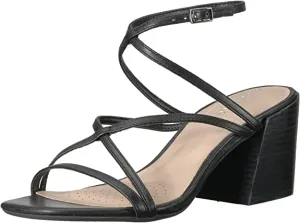 Kenneth Cole Women's Maise Block Heel Strapp Sandal Heeled, Black, 9.5 M US