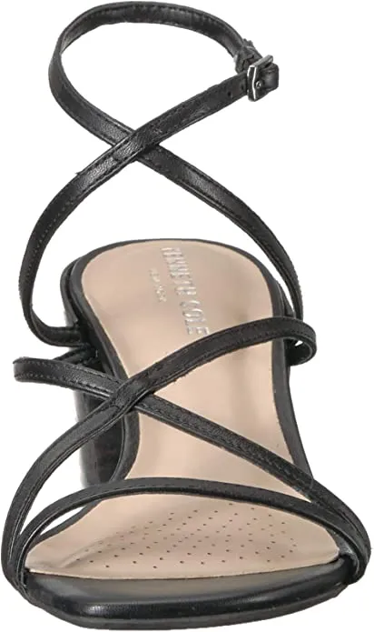 Kenneth Cole Women's Maise Block Heel Strapp Sandal Heeled, Black, 9.5 M US