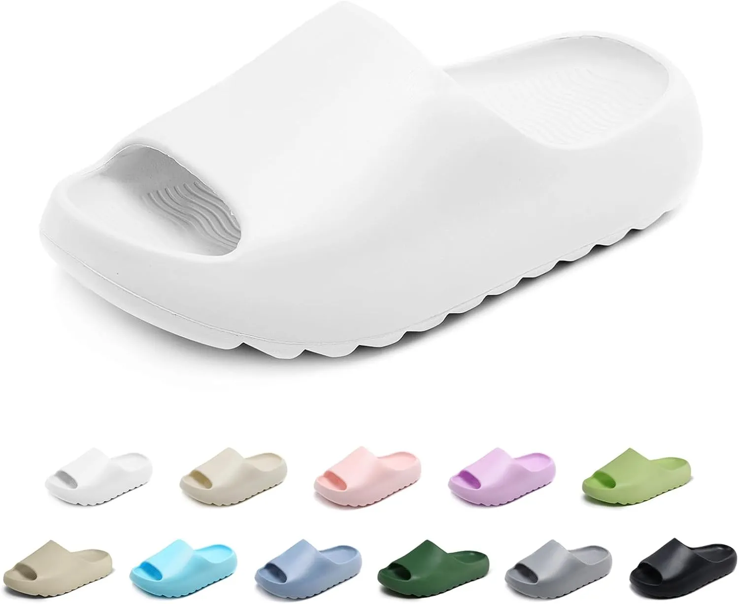 Kids Cloud Slides Slippers For Girls Boys,Pillow House Slippers Non-Slip Super Soft Quick Drying Shower Cushioned Slides Bathroom Thick Sole Sandals Indoor Outdoor Slippers