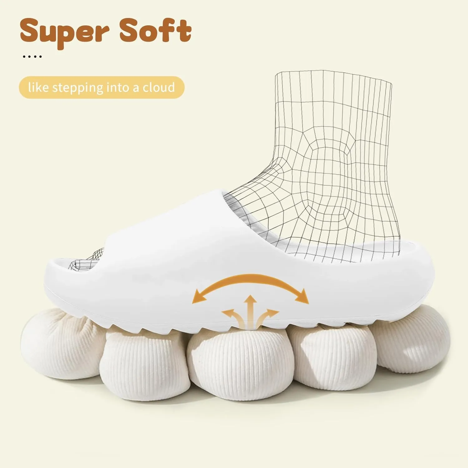 Kids Cloud Slides Slippers For Girls Boys,Pillow House Slippers Non-Slip Super Soft Quick Drying Shower Cushioned Slides Bathroom Thick Sole Sandals Indoor Outdoor Slippers
