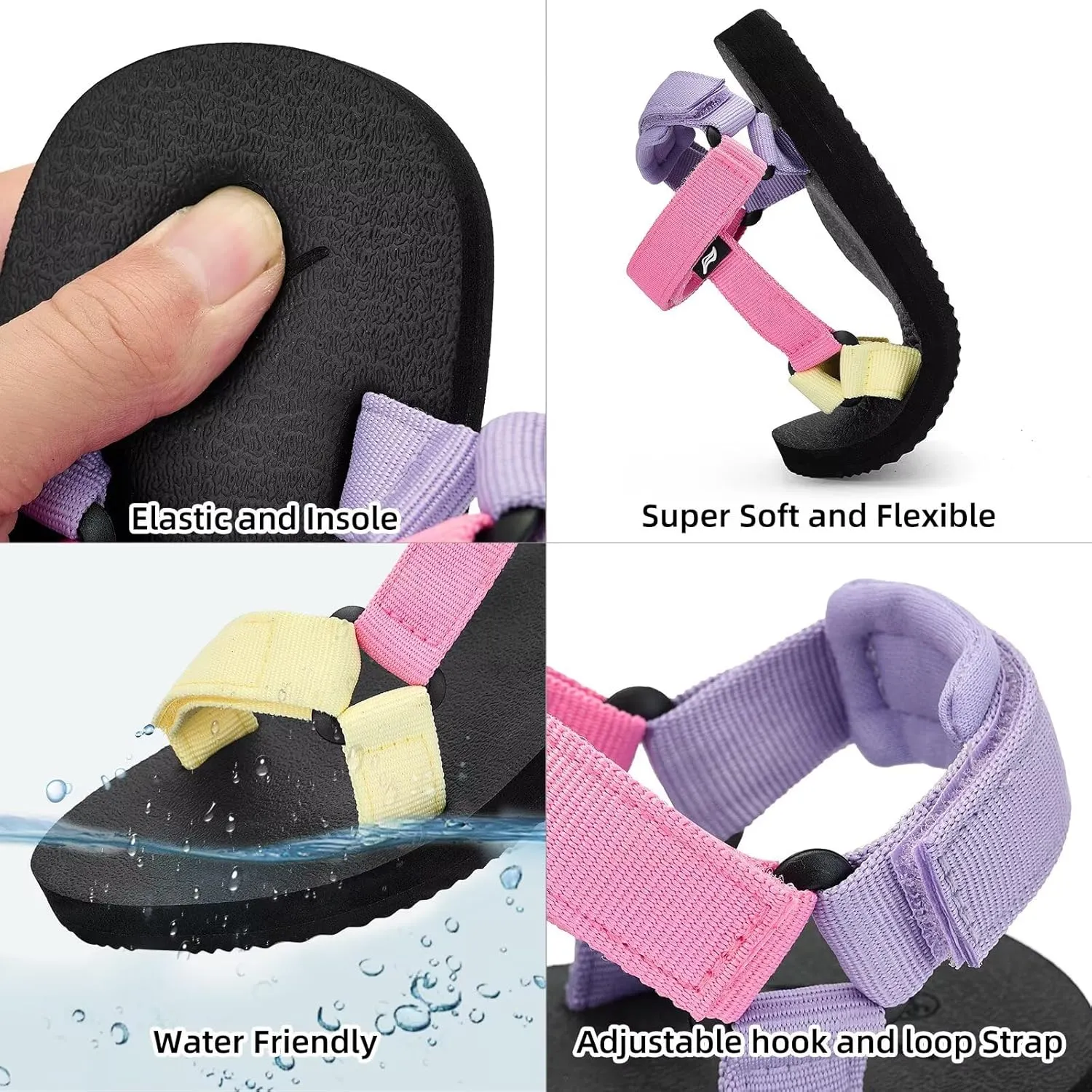 Kids Hiking Sandals Boys Girls Yoga Mat Insole Comfortable Walking Water Sandals With Arch Support for Beach Travel Athletic