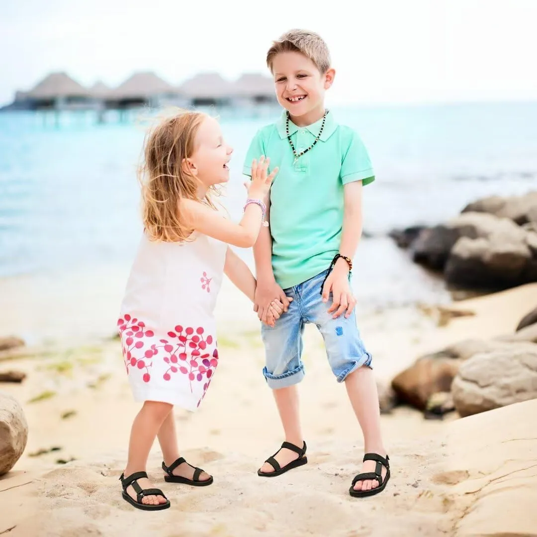 Kids Hiking Sandals Boys Girls Yoga Mat Insole Comfortable Walking Water Sandals With Arch Support for Beach Travel Athletic