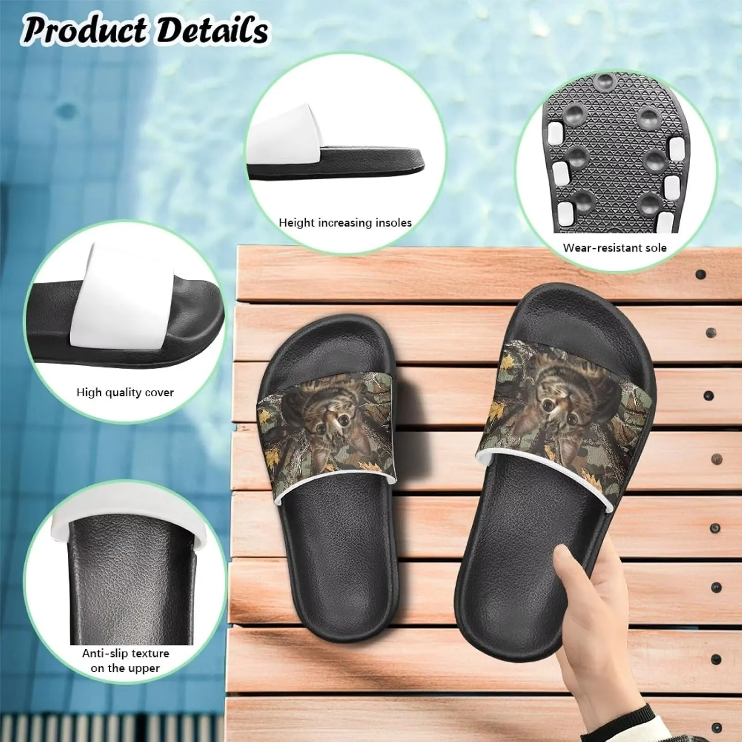 Kids Summer Sandals Cute Cartoon Slides for Girls & Boys Beach Pool House Shoes