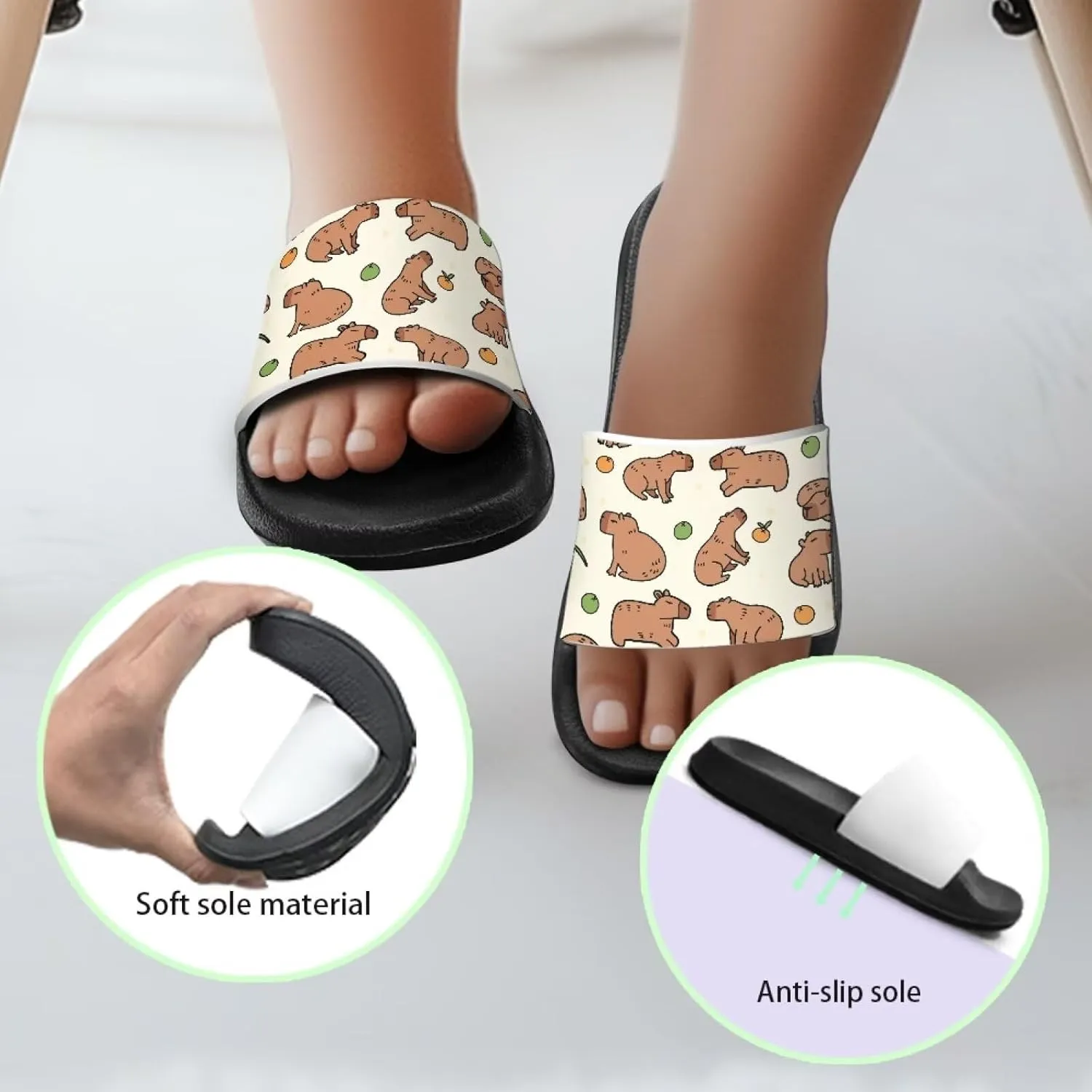 Kids Summer Sandals Cute Cartoon Slides for Girls & Boys Beach Pool House Shoes