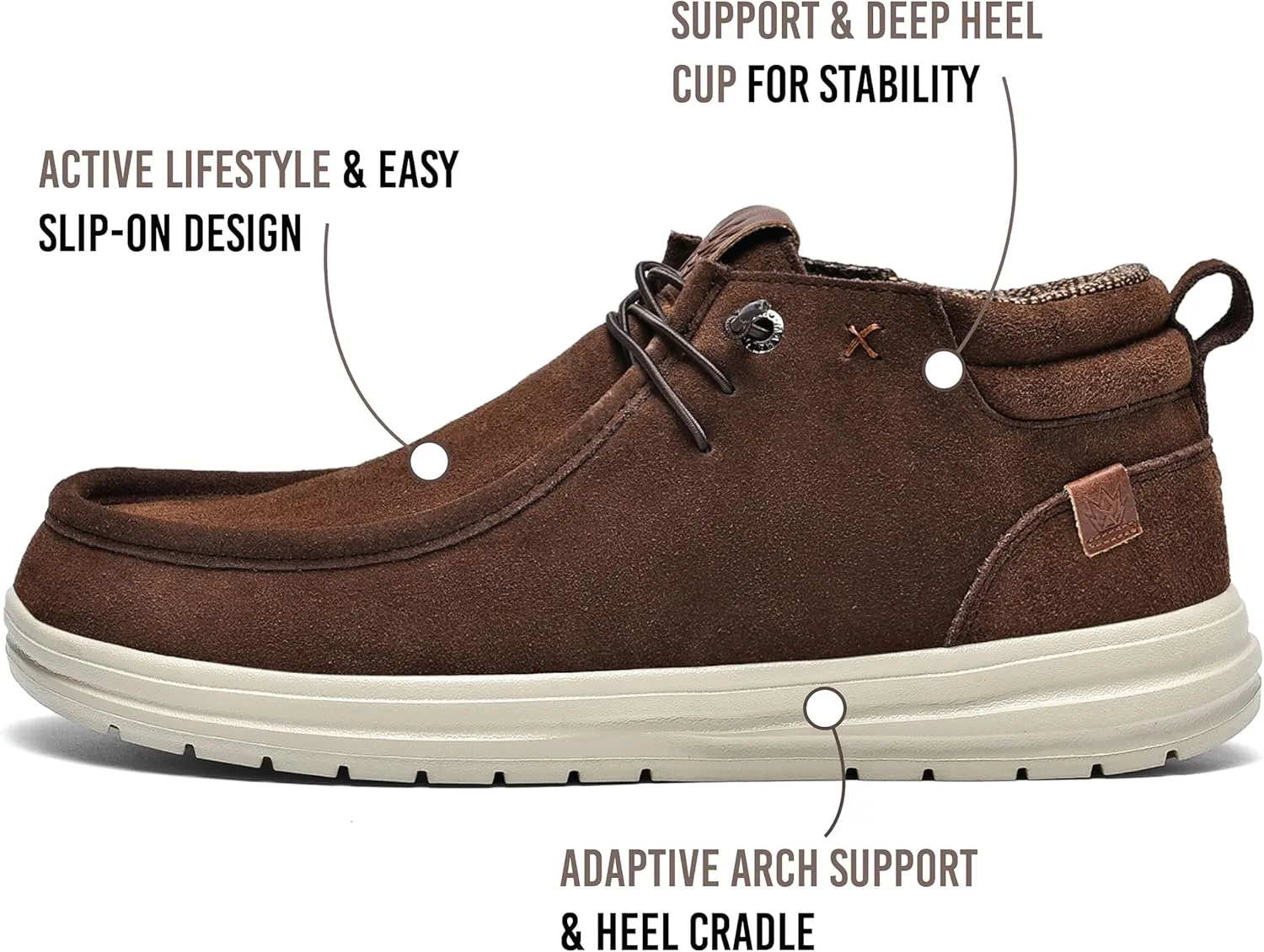 KONA & Chukka Men's Loafers Casual Slip-On Business Casual Shoes- Lightweight and Breathable Slip-On Lace Men's Suede Loafers Sneakers