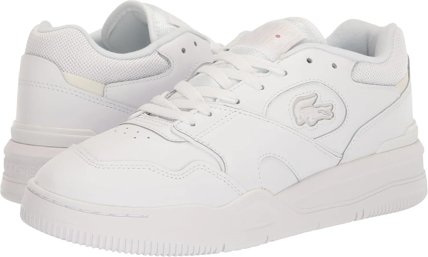 Lacoste Men's Lineshot Mesh Collar Leather Sneaker