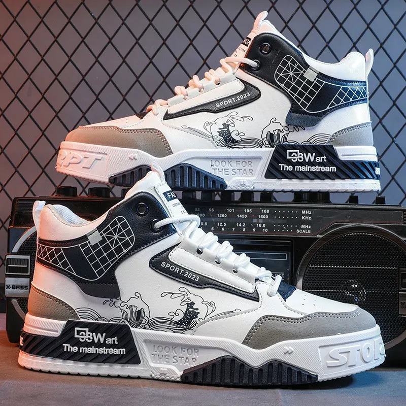 Leichte Atmungsaktive High-Top Sneaker mit Gummisohle