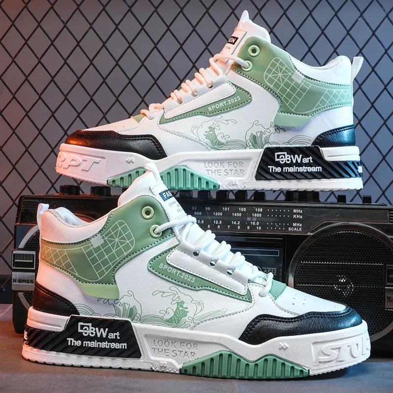 Leichte Atmungsaktive High-Top Sneaker mit Gummisohle