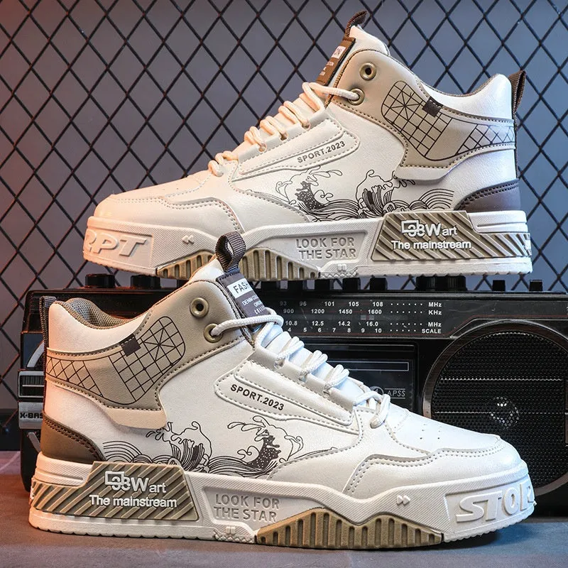 Leichte Atmungsaktive High-Top Sneaker mit Gummisohle