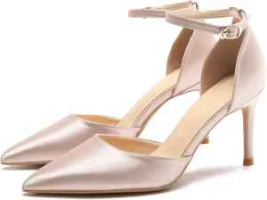 LizFoYa Women D’Orsay High Heels Strappy Pointed Toe Pumps Ankle Strap Dress Wedding Party Stiletto Shoes