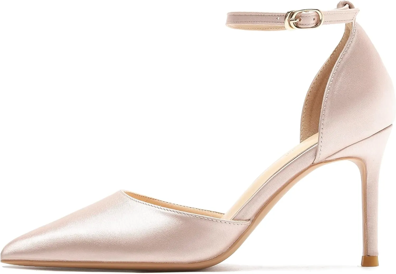 LizFoYa Women D’Orsay High Heels Strappy Pointed Toe Pumps Ankle Strap Dress Wedding Party Stiletto Shoes