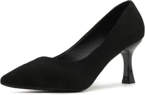 LizFoYa Women Kitten Heel Dress Pump Pointed Toe Classic Office Dressy Casual Pump High Heels