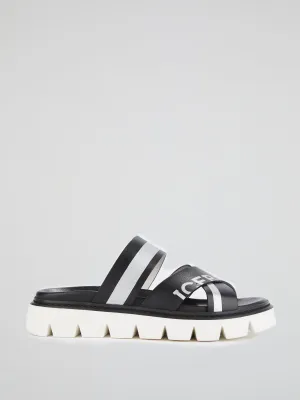 Logo Webbing Leather Sandals