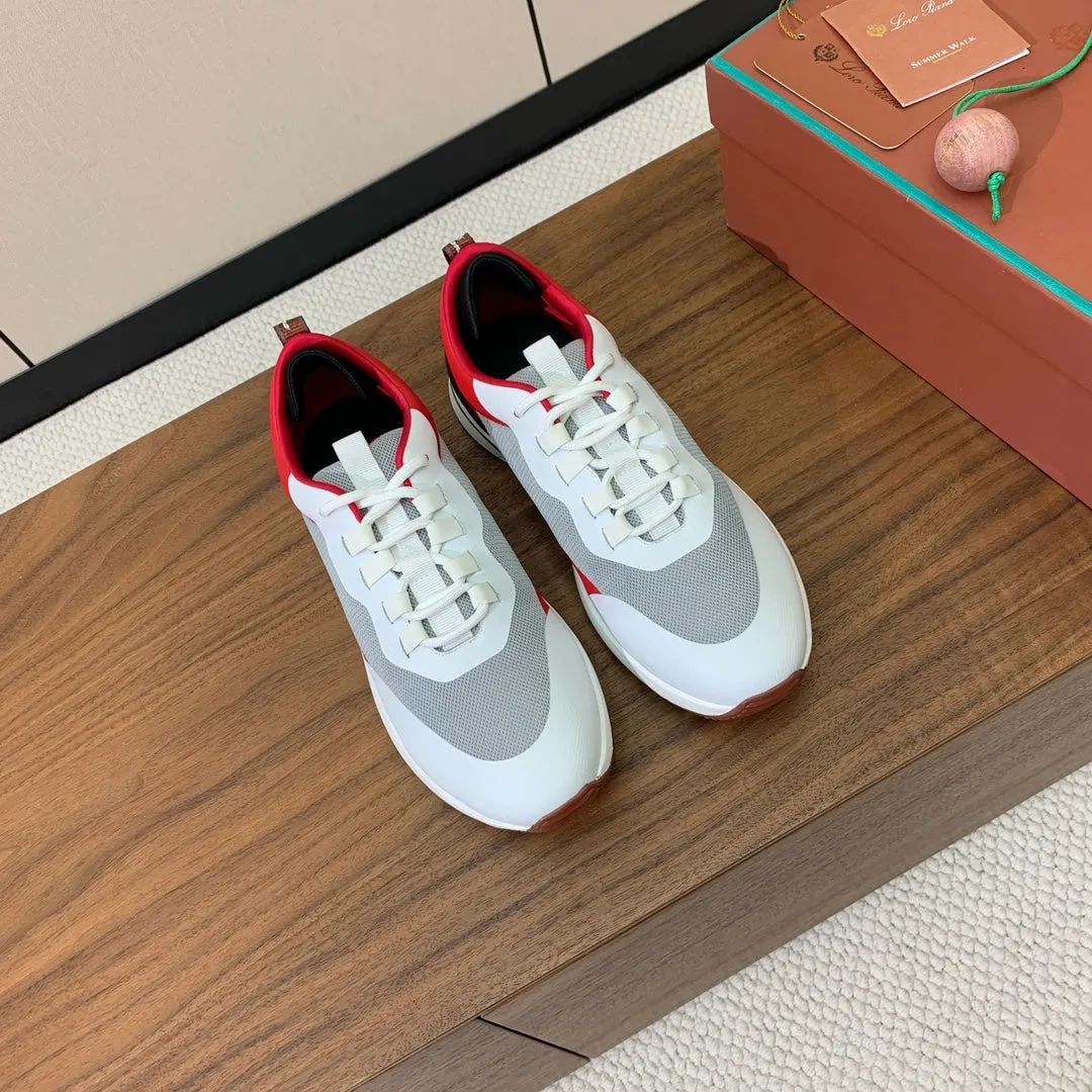 LP Week-End Walk Sneaker In Grey White Mix Red Black Mesh Fabric 984407