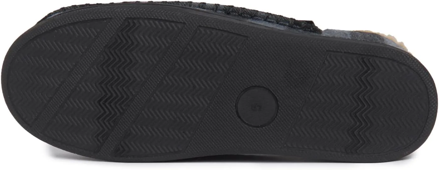 Lucky Brand Boys Buffalo Plaid Memory Foam Clog Slippers, Non Slip Rubber Sole House Shoes, Kids Cozy Fluffy Bedroom Clogs