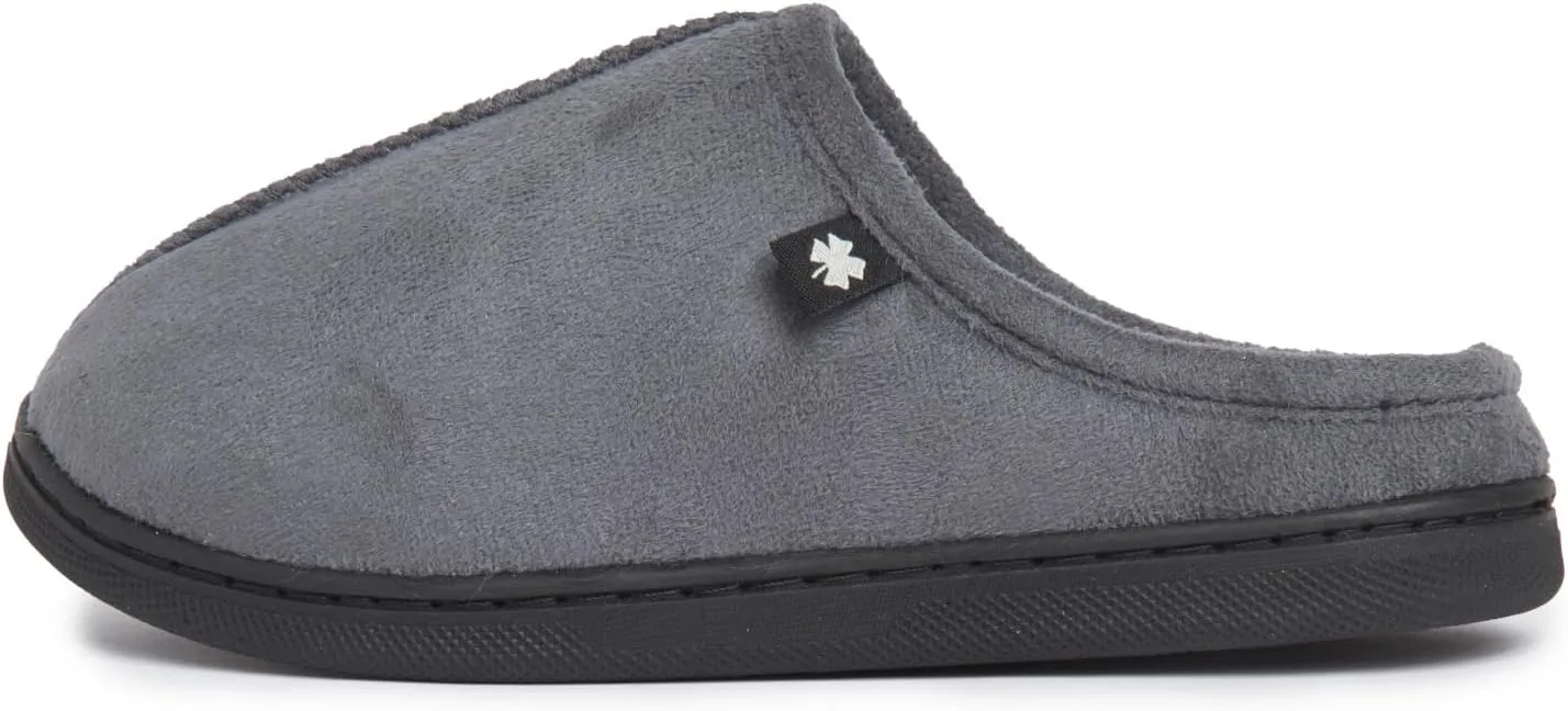 Lucky Brand Boys Memory Foam Microsuede Sherpa Clog Slippers, Fuzzy Non Slip Indoor Outdoor House Shoes, Kids Bedroom Clogs