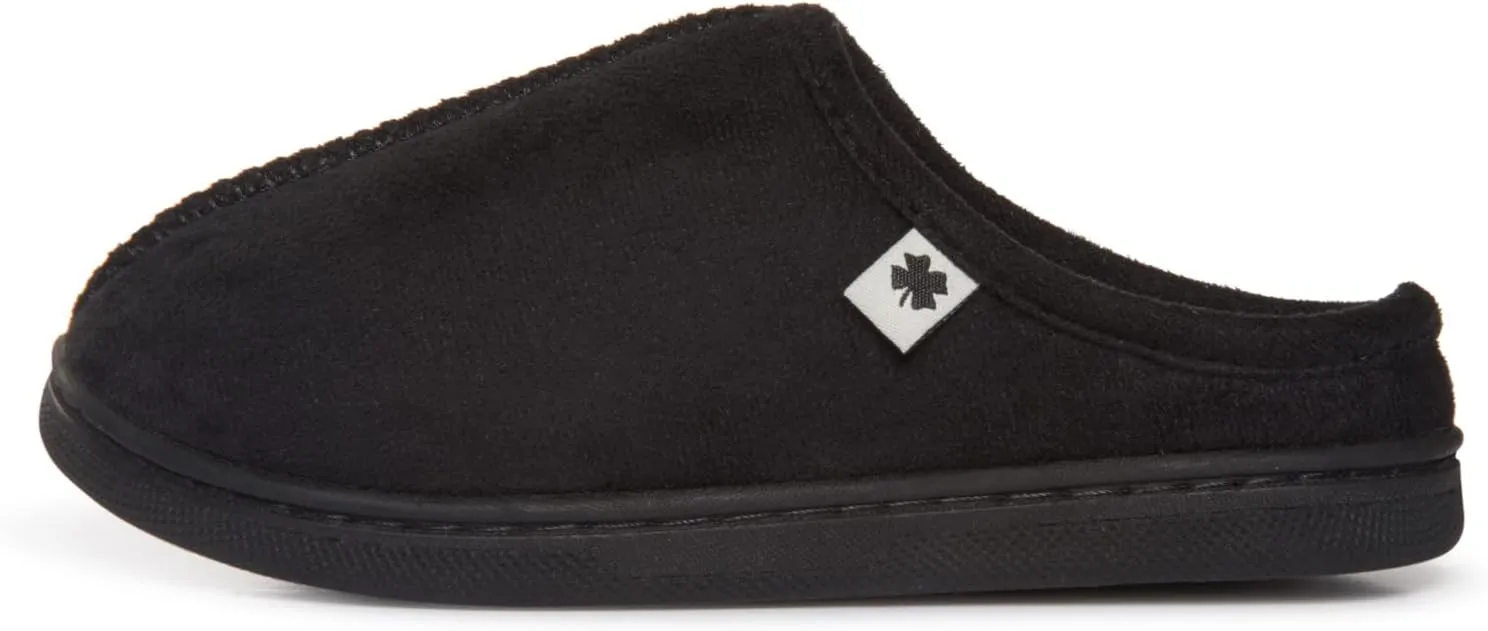 Lucky Brand Boys Memory Foam Microsuede Sherpa Clog Slippers, Fuzzy Non Slip Indoor Outdoor House Shoes, Kids Bedroom Clogs