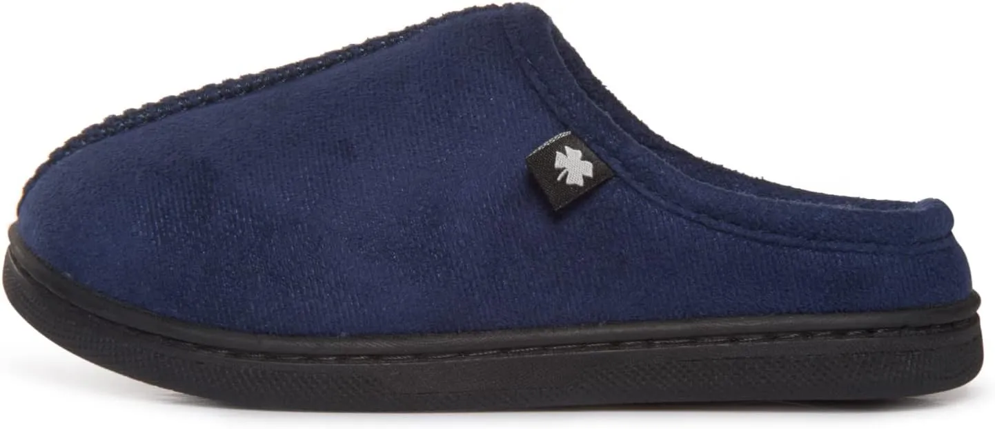 Lucky Brand Boys Memory Foam Microsuede Sherpa Clog Slippers, Fuzzy Non Slip Indoor Outdoor House Shoes, Kids Bedroom Clogs